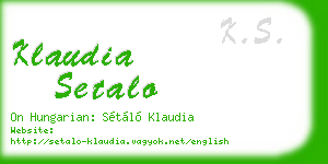 klaudia setalo business card