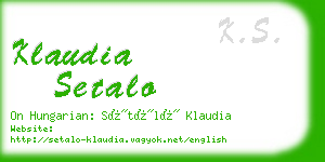 klaudia setalo business card